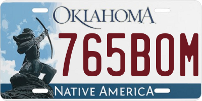OK license plate 765BOM