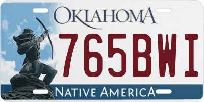OK license plate 765BWI