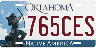 OK license plate 765CES