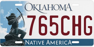OK license plate 765CHG