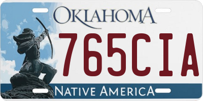 OK license plate 765CIA