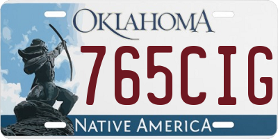 OK license plate 765CIG