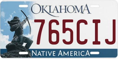 OK license plate 765CIJ
