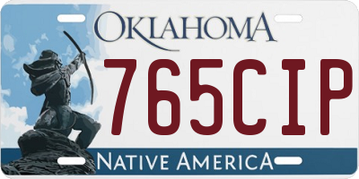 OK license plate 765CIP