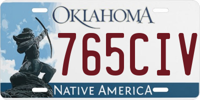 OK license plate 765CIV