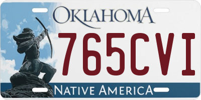 OK license plate 765CVI