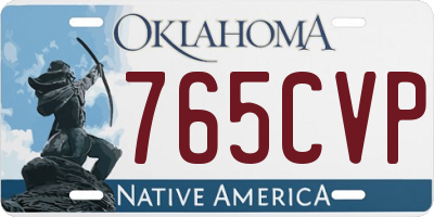 OK license plate 765CVP