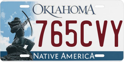 OK license plate 765CVY