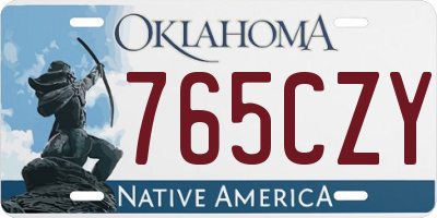 OK license plate 765CZY