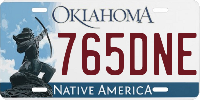 OK license plate 765DNE