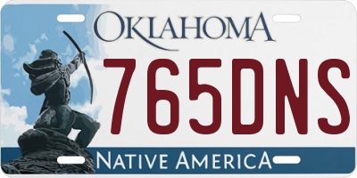 OK license plate 765DNS