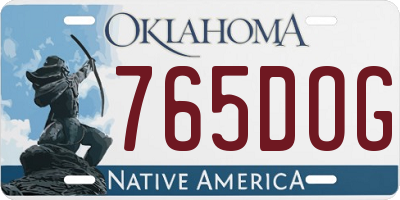OK license plate 765DOG