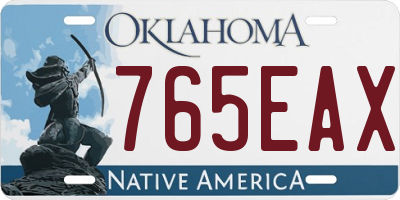 OK license plate 765EAX