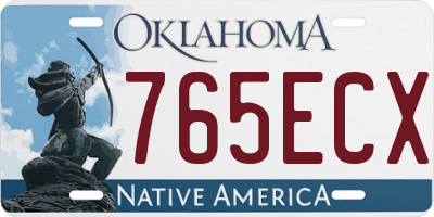 OK license plate 765ECX