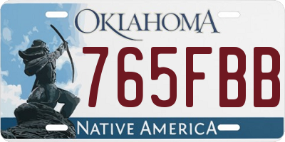 OK license plate 765FBB
