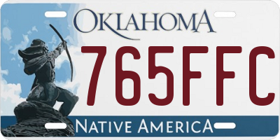 OK license plate 765FFC