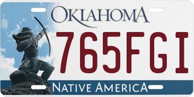 OK license plate 765FGI