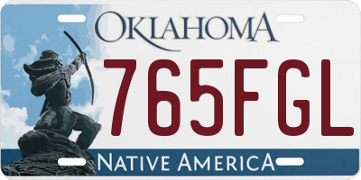 OK license plate 765FGL