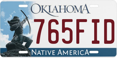 OK license plate 765FID
