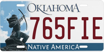 OK license plate 765FIE
