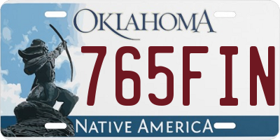 OK license plate 765FIN