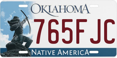 OK license plate 765FJC