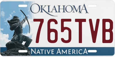 OK license plate 765TVB