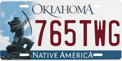OK license plate 765TWG