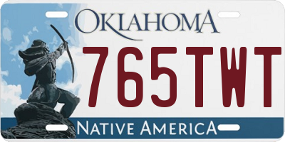 OK license plate 765TWT