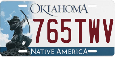 OK license plate 765TWV