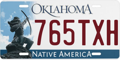 OK license plate 765TXH
