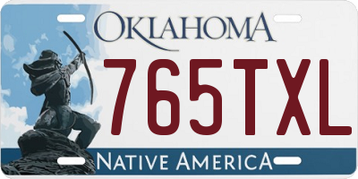 OK license plate 765TXL