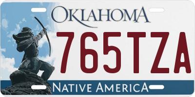 OK license plate 765TZA