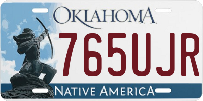 OK license plate 765UJR