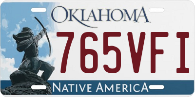 OK license plate 765VFI