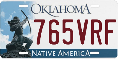 OK license plate 765VRF