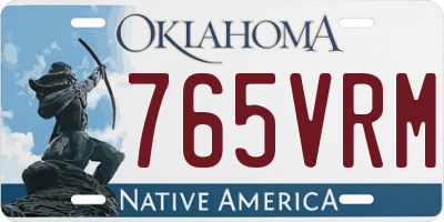 OK license plate 765VRM
