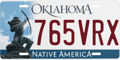 OK license plate 765VRX