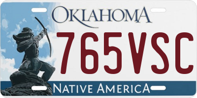 OK license plate 765VSC