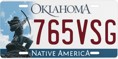 OK license plate 765VSG