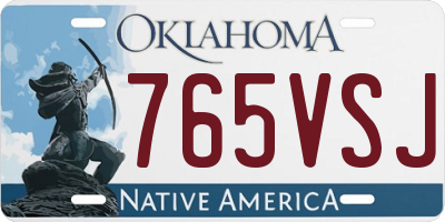 OK license plate 765VSJ