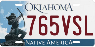 OK license plate 765VSL