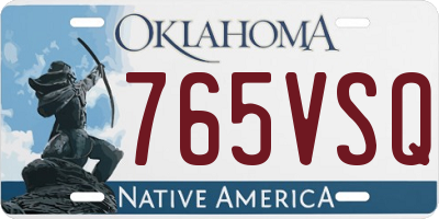 OK license plate 765VSQ