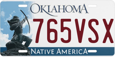 OK license plate 765VSX