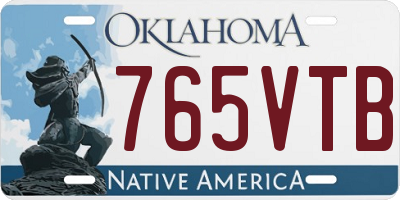 OK license plate 765VTB