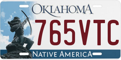 OK license plate 765VTC