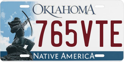 OK license plate 765VTE