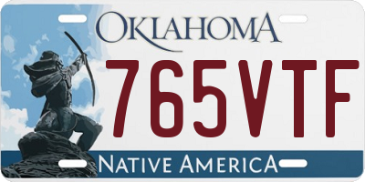OK license plate 765VTF