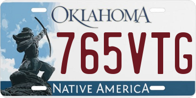 OK license plate 765VTG