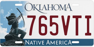 OK license plate 765VTI